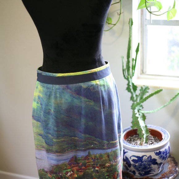 Anthropologie Meadow Rue photographic print skirt - Picture 3 of 5
